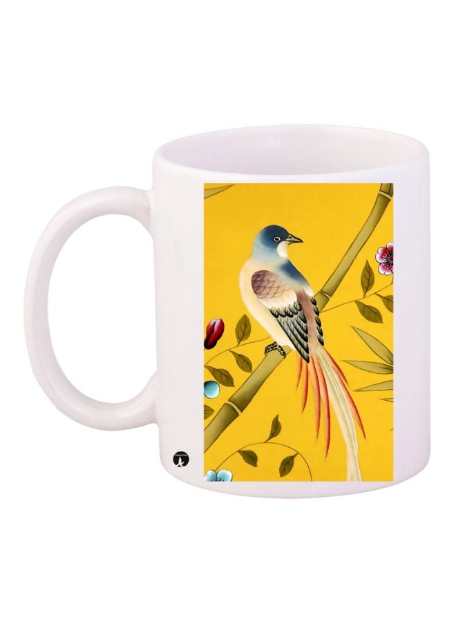 BP Bird Printed Coffee Mug White/Yellow/Green