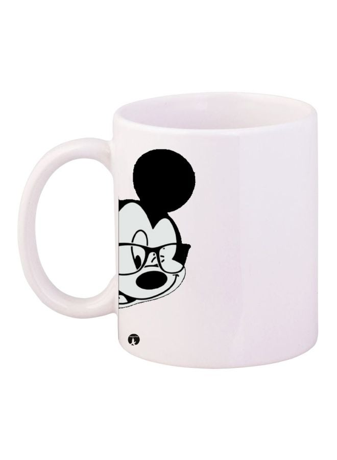 BP Mickey Mouse Cartoon Printed Coffee Mug White/Black