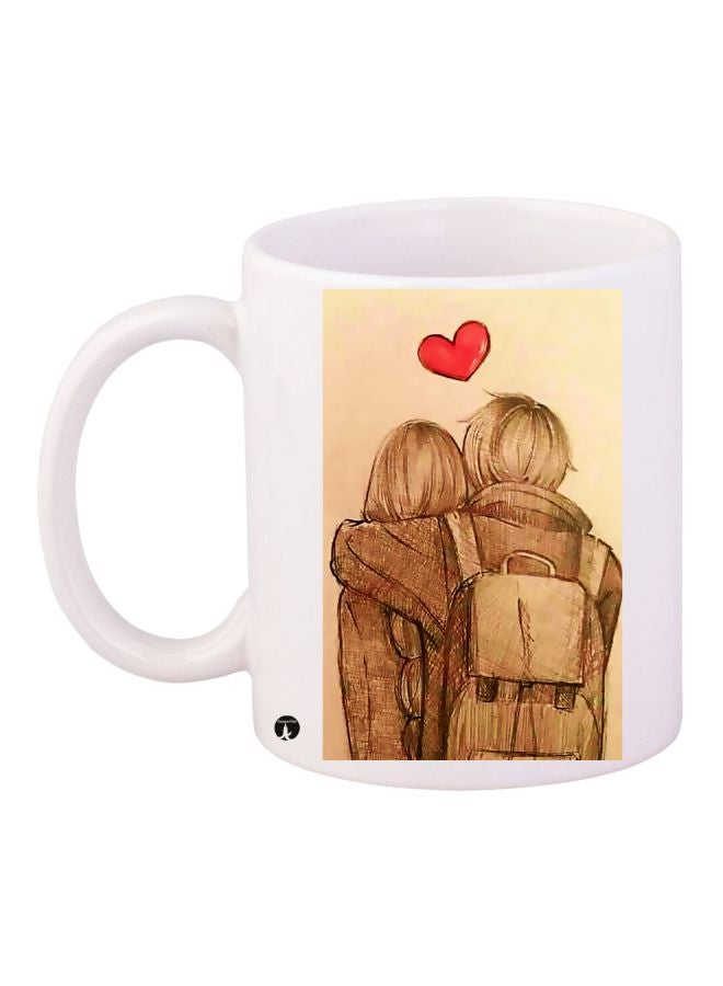 BP Couple Printed Coffee Mug White/Brown/Red