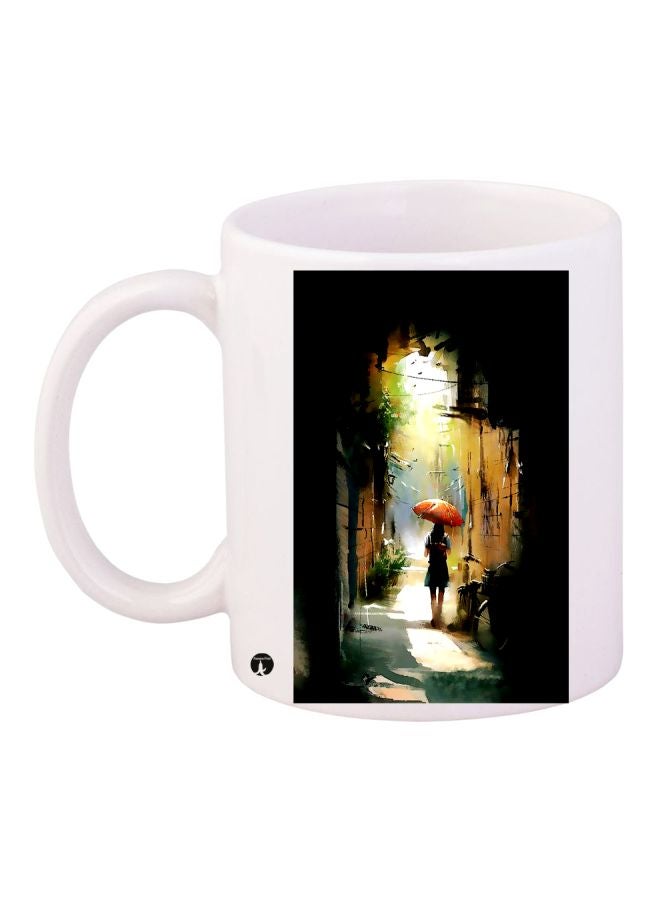 Girl Printed Coffee Mug White/Black/Brown