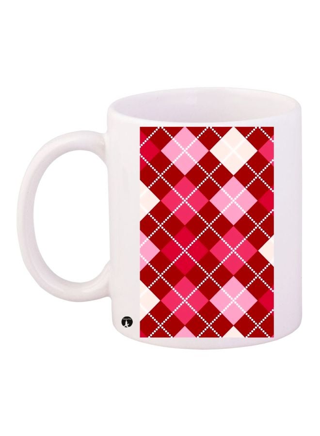 Printed Ceramic Coffee Mug White/Red/Pink