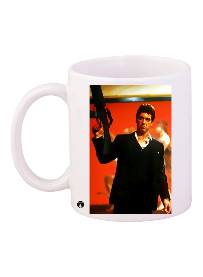 بي بي مج قهوة من السيراميك مزين بطبعة أبيض/أسود/أحمر