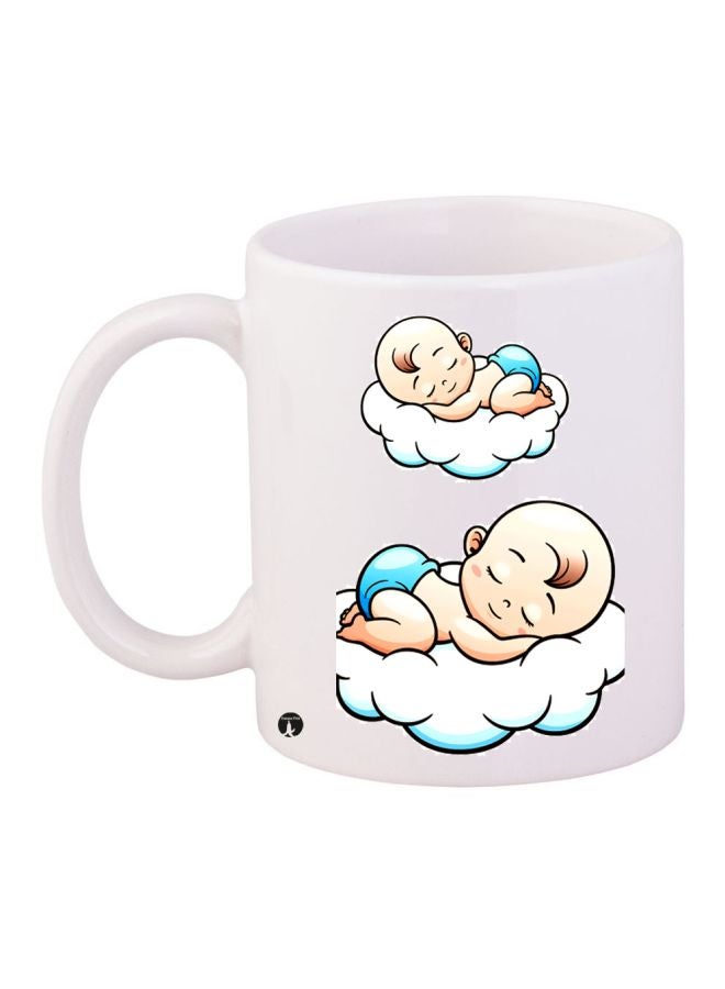 Printed Coffee Mug White/Blue