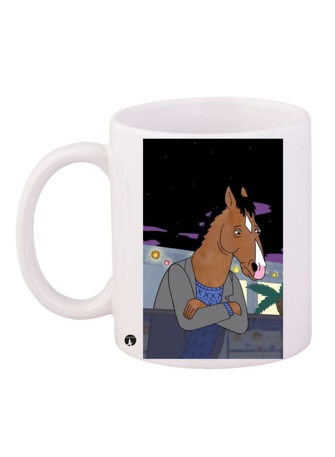 BP Horse  Cartoon Printed Coffee Mug White/Black/Brown
