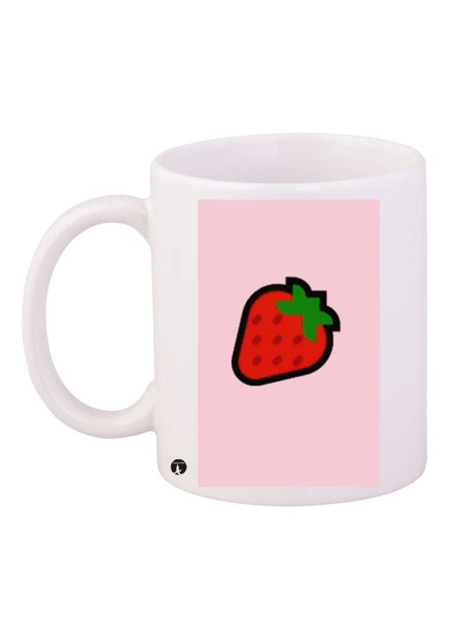 BP Strawberry Printed Coffee Mug White/Pink/Red
