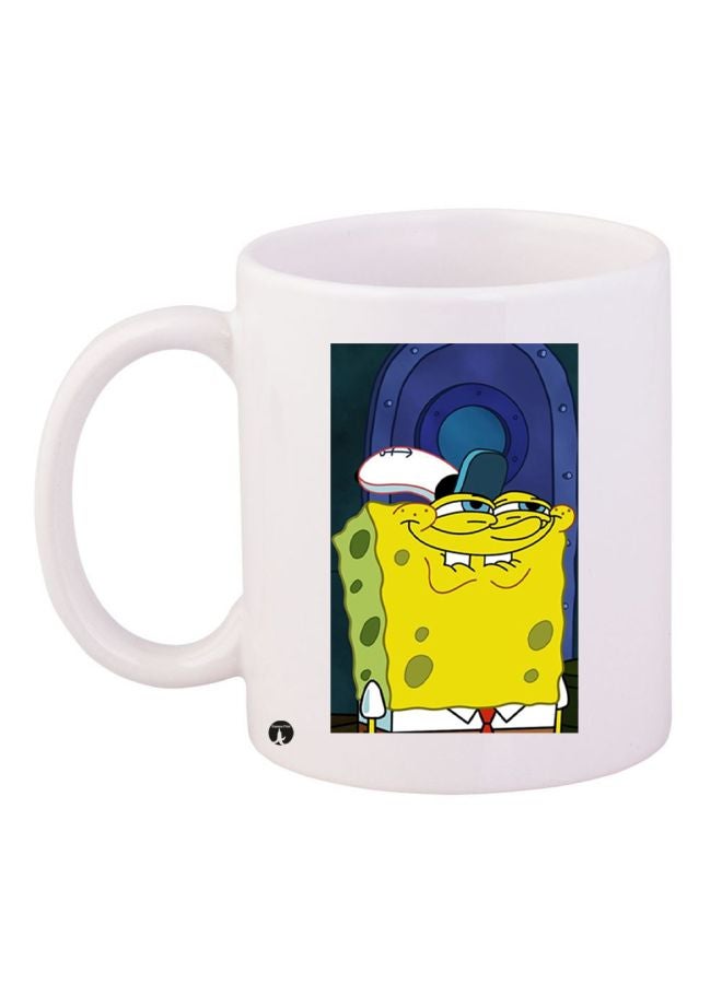 BP SpongeBob Printed Coffee Mug White/Yellow/Blue