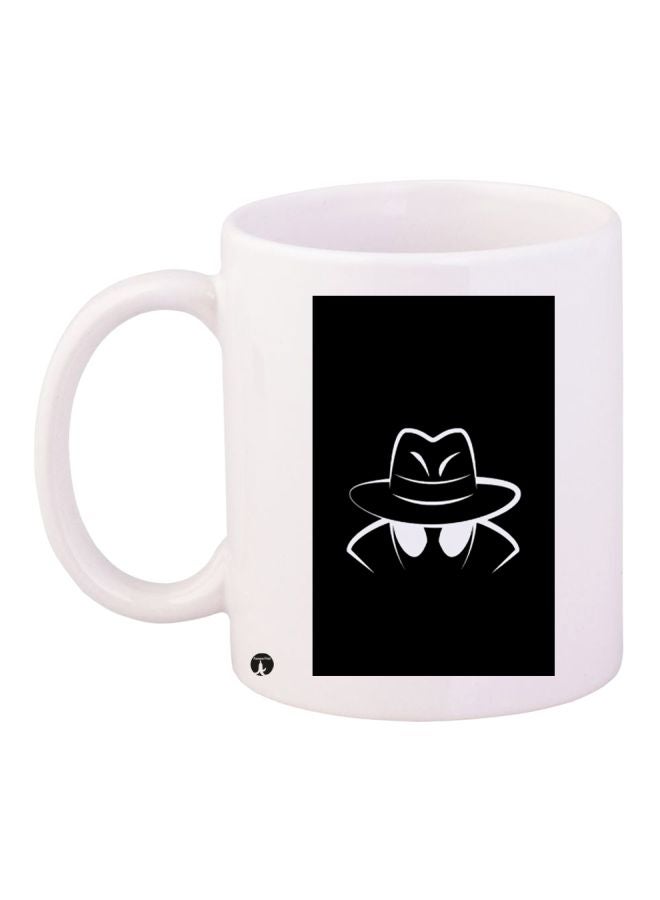 بي بي مج قهوة بطبعة شخصية كارتونية أبيض/ أسود