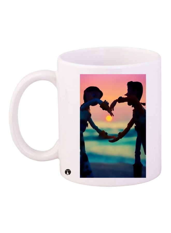 BP Cartoon Printed Coffee Mug White/Blue/Black