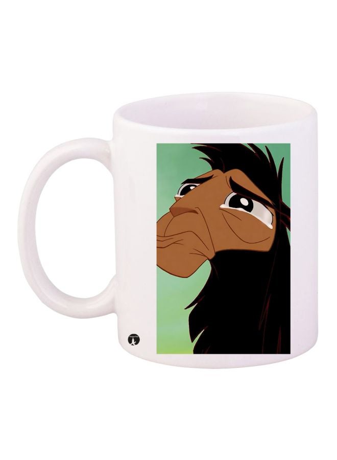 بي بي مج قهوة من السيراميك بطبعة رسومات كرتوينة أبيض / أسود / بني