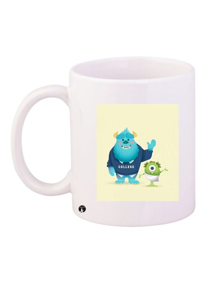 BP Monsters University Printed Coffee Mug White/Blue/Beige