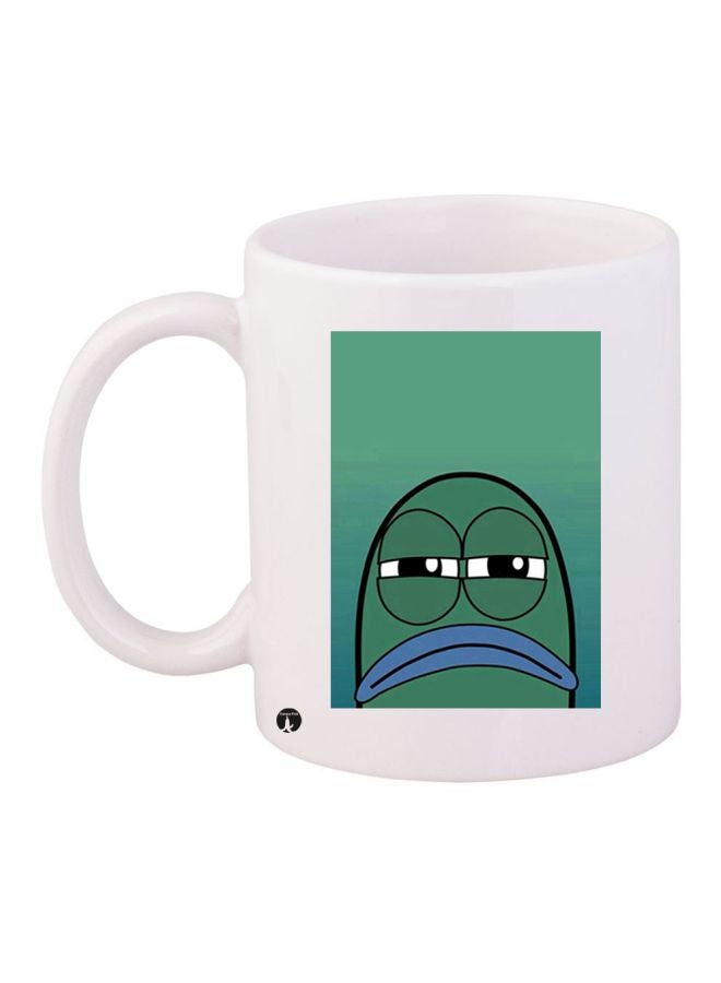 BP Cartoon Printed Coffee Mug White/Blue/Green