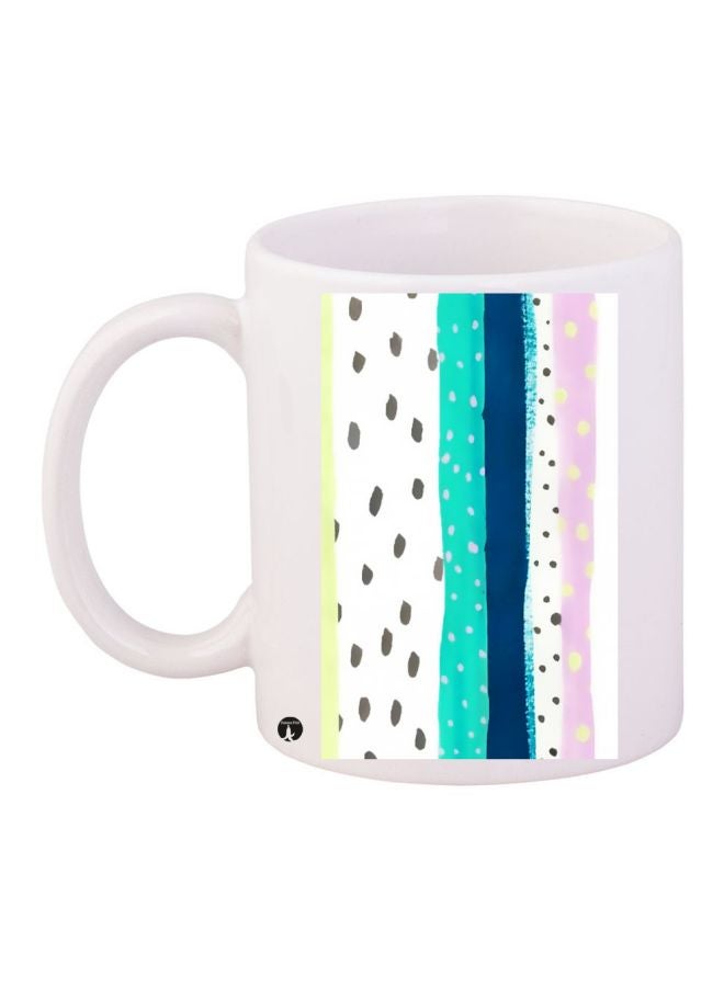 BP Printed Ceramic Coffee Mug White/Blue/Pink