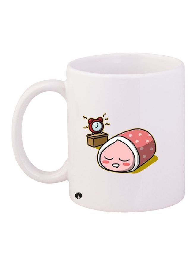BP Cartoon Printed Coffee Mug White/Pink/Red