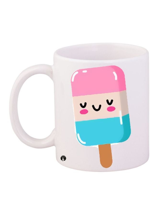 BP Ice Cream Printed Coffee Mug White/Pink/Blue