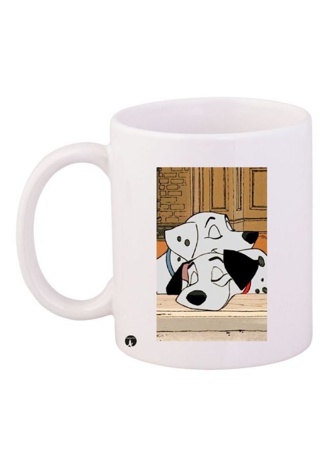 Cartoon Dalmatians Printed Coffee Mug White/Beige/Black
