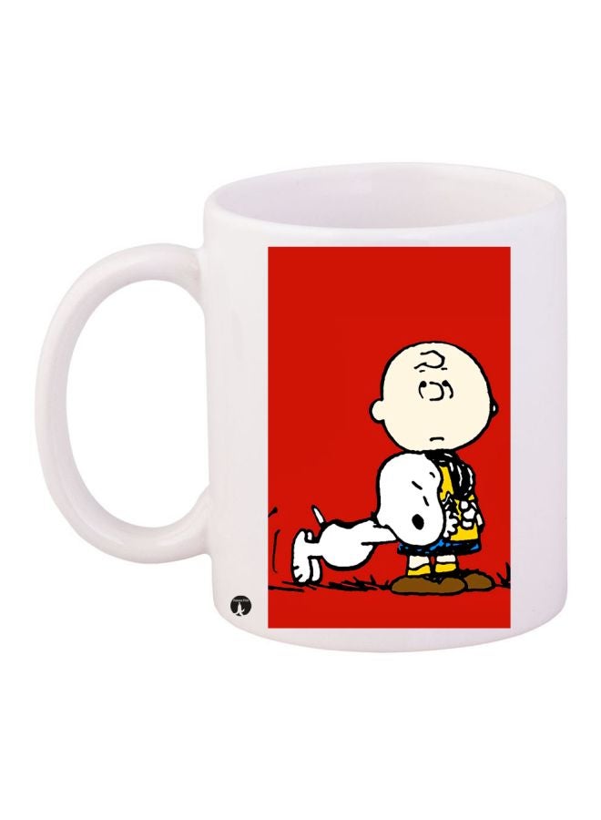 BP Cartoon Printed Coffee Mug White/Red/Yellow