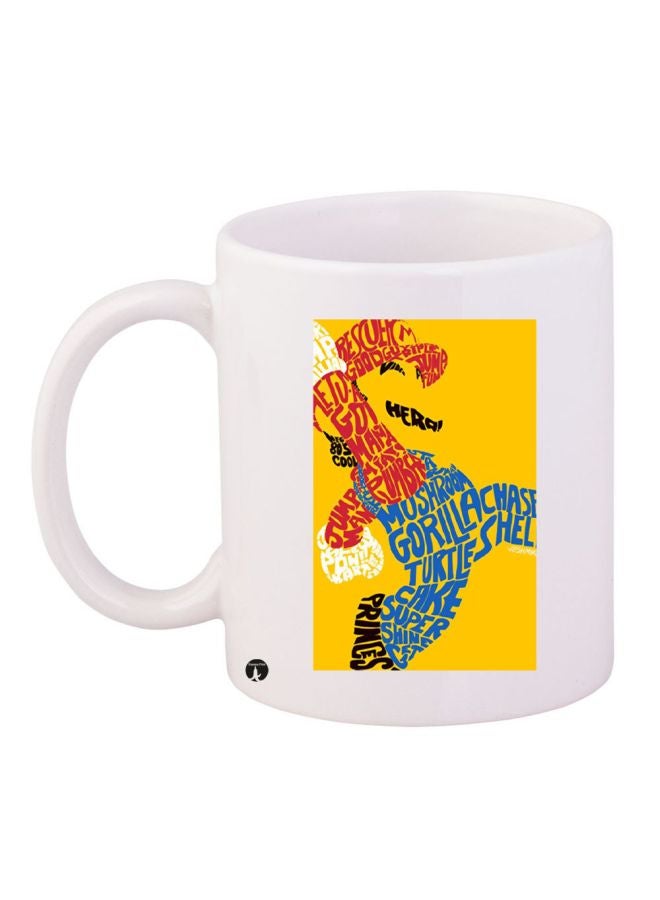 BP Super Mario Printed Coffee Mug White/Yellow/Blue