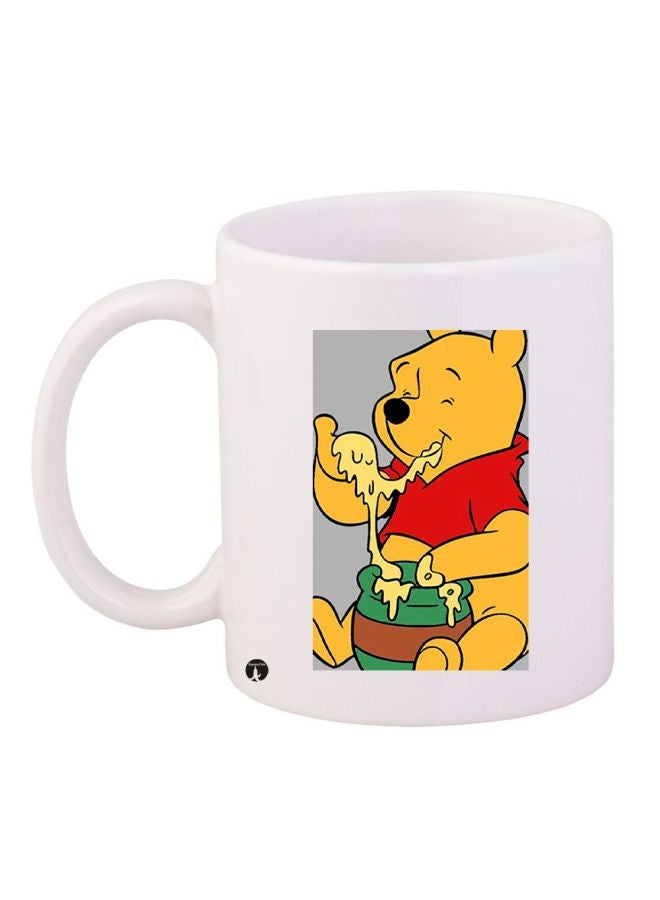 بي بي قدح قهوة مطبوع بشخصية Winnie The Pooh أبيض/ أصفر/ أحمر
