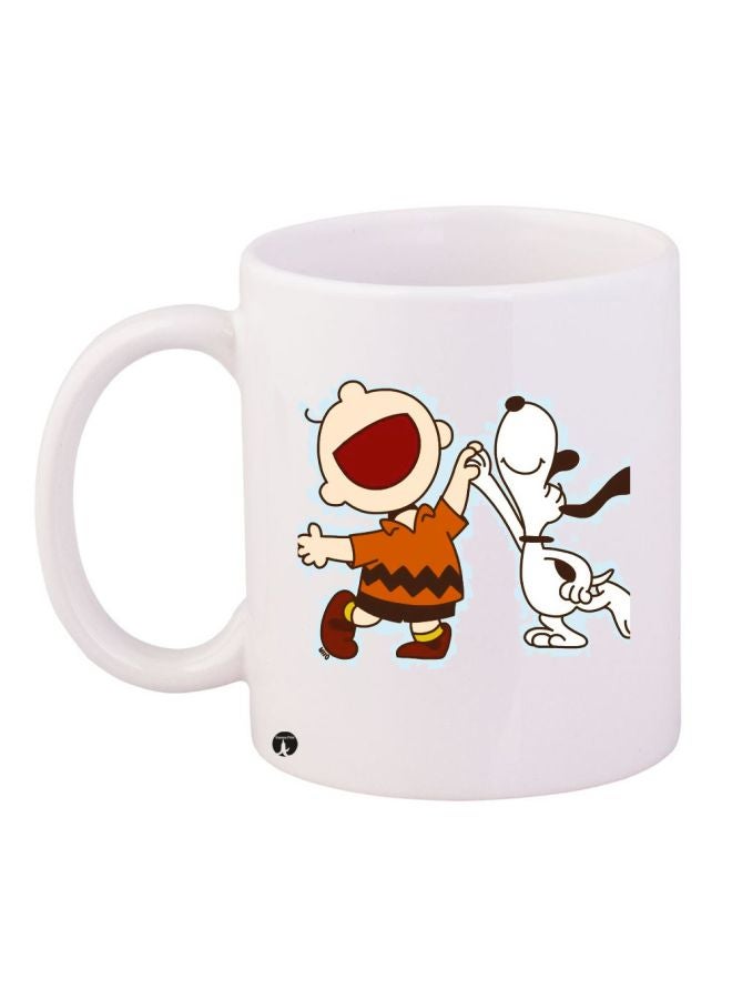 BP Snoopy Printed Coffee Mug White/Brown/Beige