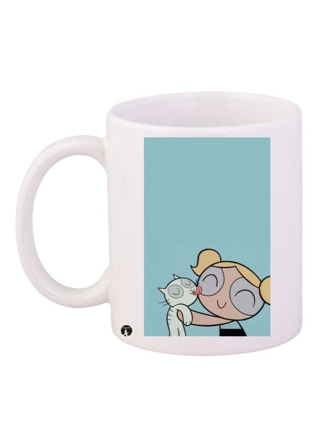 BP Bubbles Cartoon Printed Coffee Mug White/Blue/Yellow