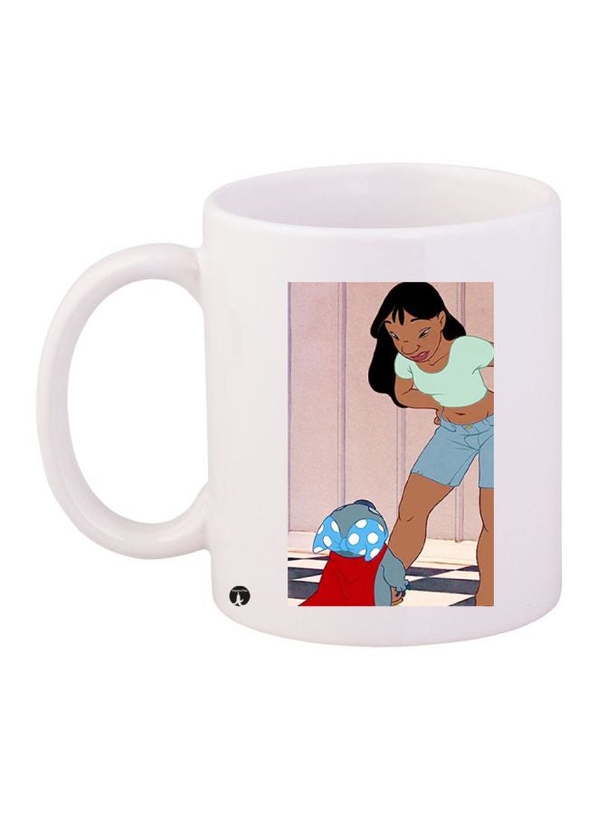 بي بي مج قهوة بطبعة شخصيات ليو وستيتش أبيض/ بيج/ أزرق