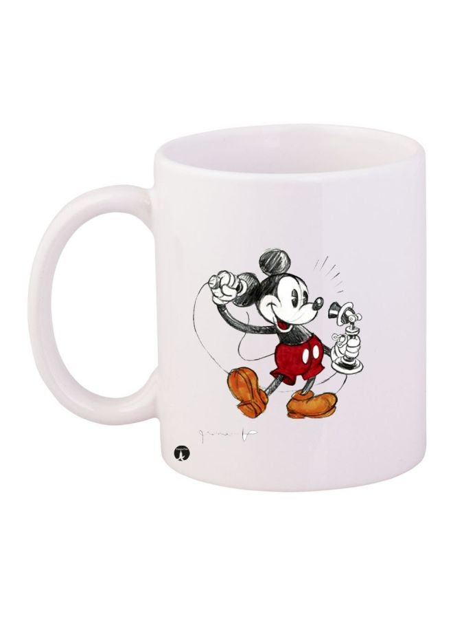 BP Mickey Mouse Printed Coffee Mug White/Black/Red
