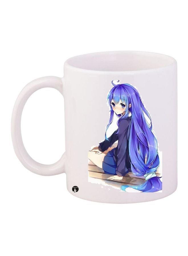 BP Anime Printed Coffee Mug White/Blue/Beige