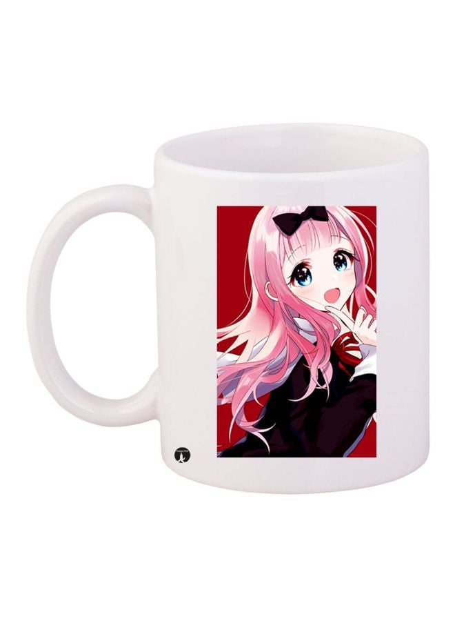 Cartoon Girl Printed Coffee Mug White/Pink/Red