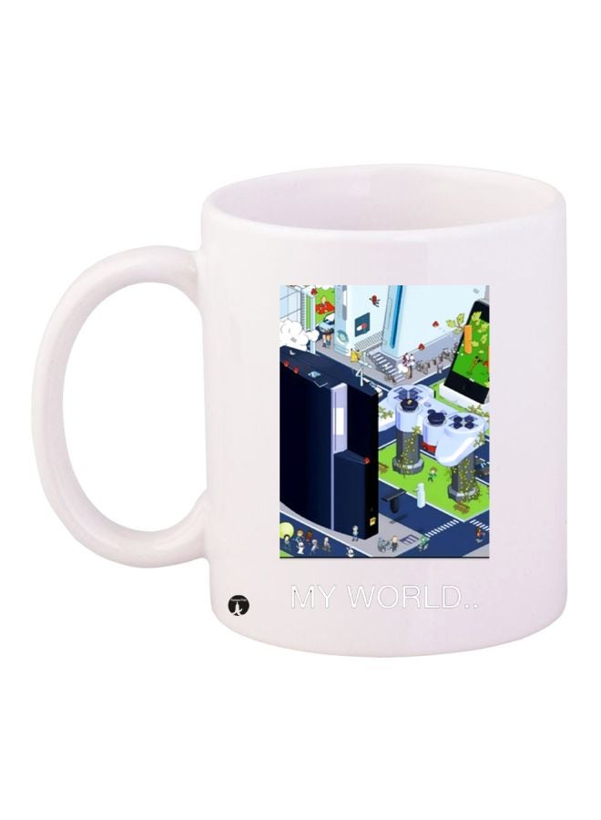 BP Video Game Themed Coffee Mug White/Blue/Green