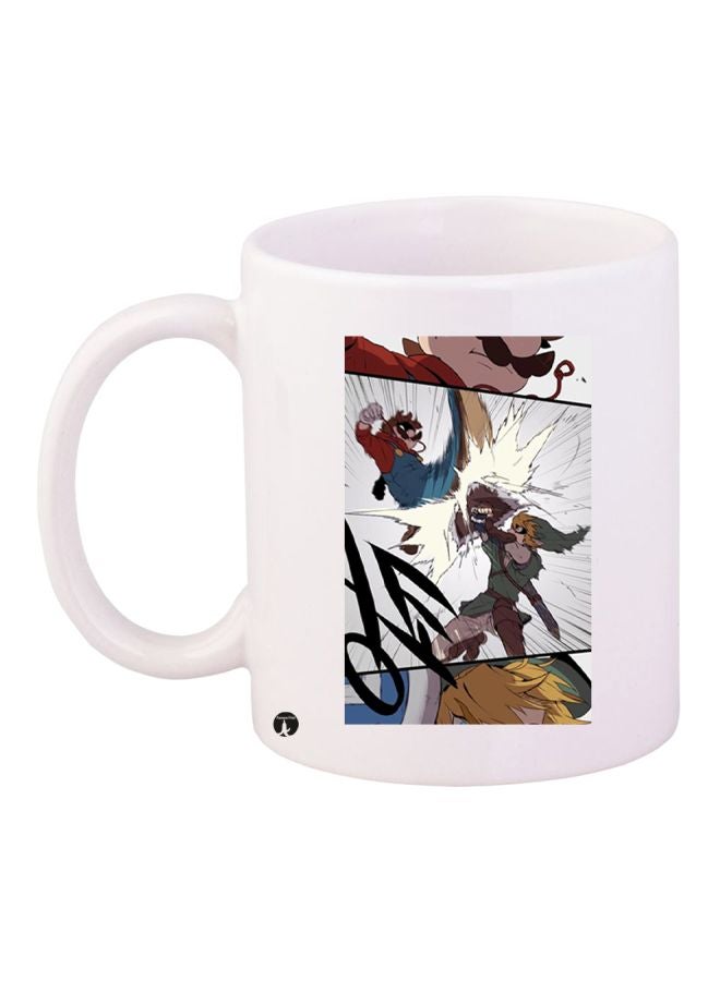 بي بي مج قهوة من السيراميك مزين بطبعة أبيض/أخضر/أحمر