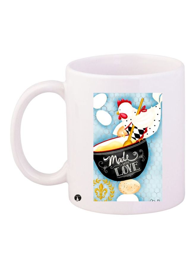 BP Printed Ceramic Coffee Mug White/Yellow/Red