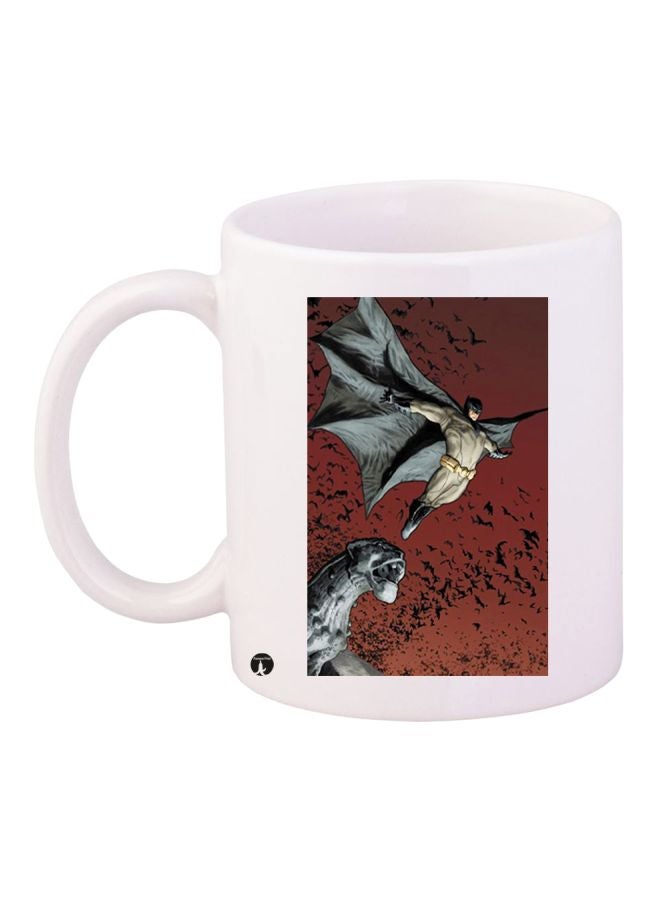 بي بي مج قهوة من السيراميك بطبعة صورة باتمان أبيض/ بني/ رمادي