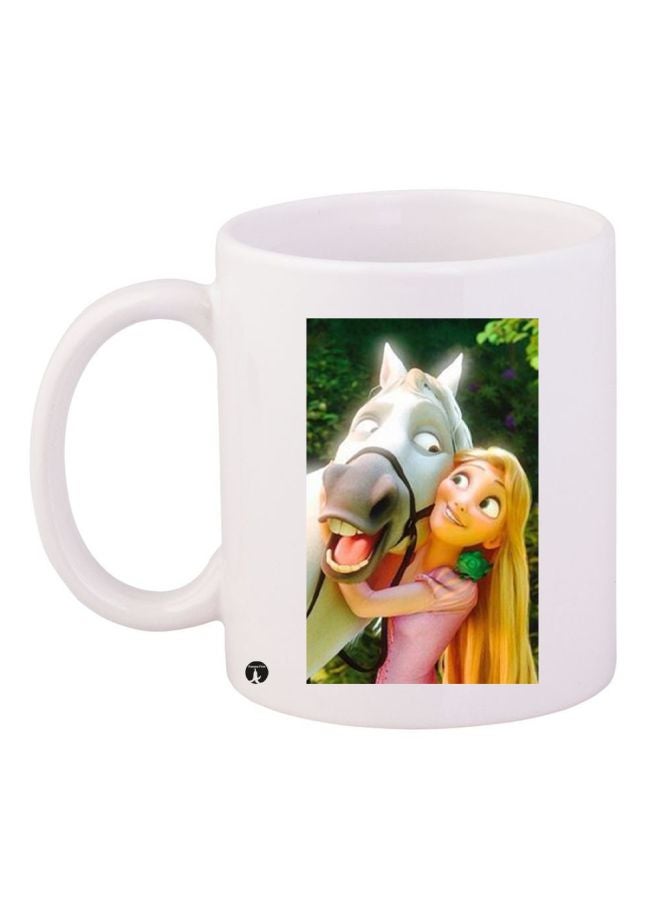 بي بي مج قهوة من السيراميك بطبعة بصورة حصان وردي/أخضر/أبيض