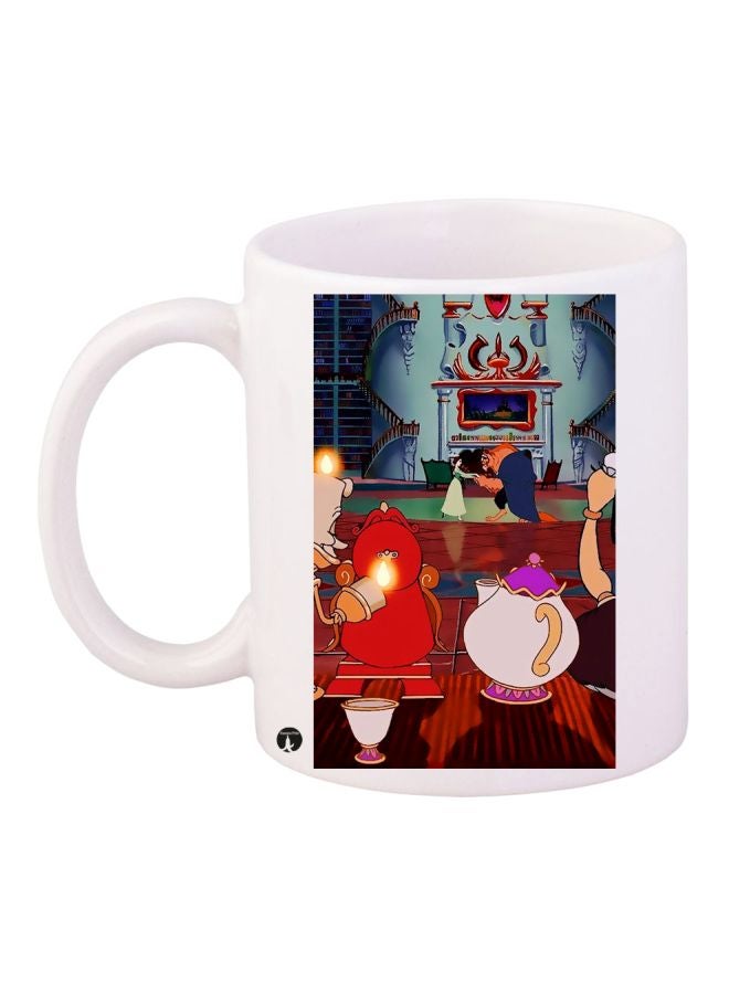 مج قهوة من السيراميك بطبعة رسومات كرتوينة أبيض/أحمر/أزرق