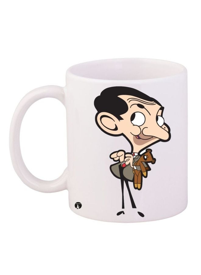 BP Mr Bean Cartoon Printed Ceramic Coffee Mug White/Brown/Black