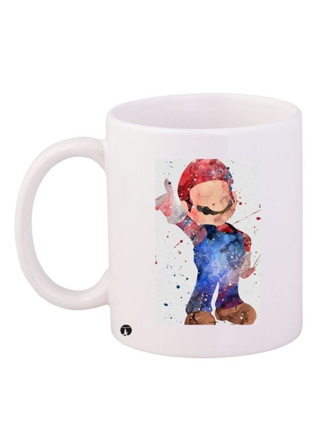 BP Cartoon Printed Ceramic Coffee Mug White/Blue/Red