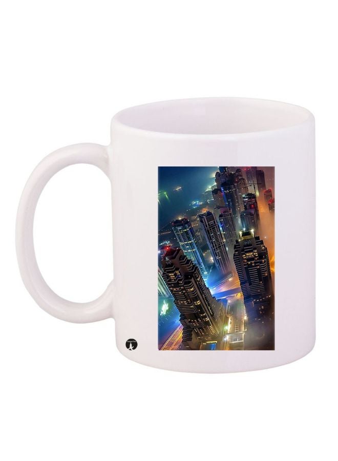 BP City Printed Ceramic Coffee Mug White/Blue/Red