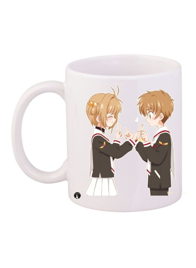 BP Anime Printed Coffee Mug White/Grey/Brown