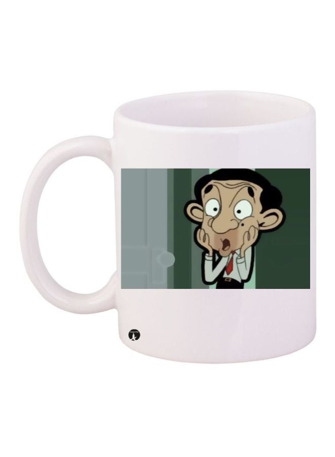 BP Mr. Bean Printed Coffee Mug White/Beige/Green 