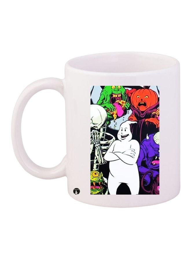 BP Cartoon Printed Coffee Mug White/Black/Green