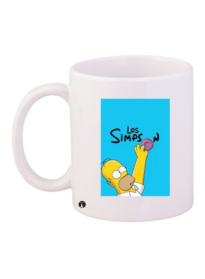 BP Simpsons Printed Coffee Mug White/Blue/Yellow