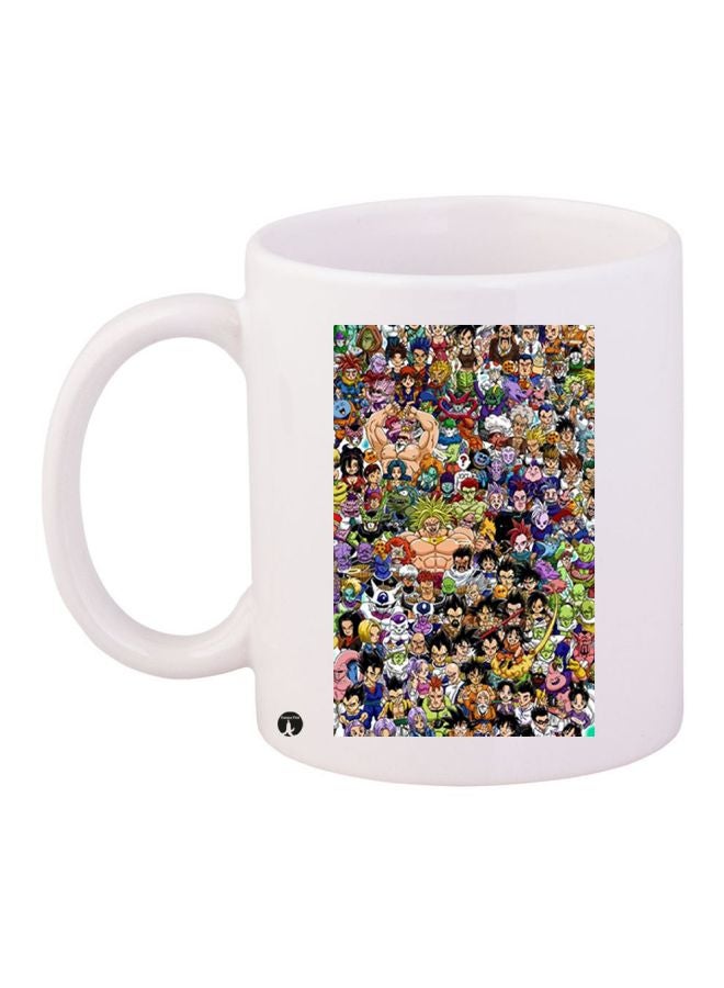 بي بي مج قهوة بطبعة شخصية كارتونية أبيض/ بيج/ أسود