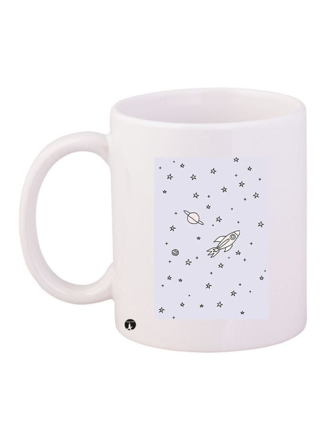 Solar System Printed Coffee Mug White/Black