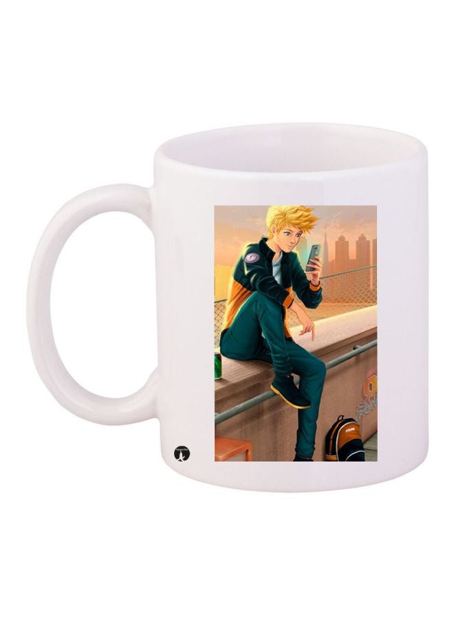 BP Anime Printed Coffee Mug White/Yellow/Blue