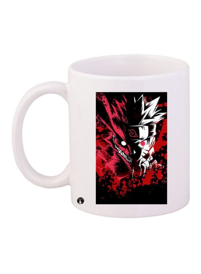 Anime Printed Coffee Mug White/Red/White