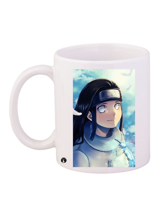 بي بي مج قهوة بطبعة رسوم متحركة على شكل فتاة أبيض /رمادي/ أزرق