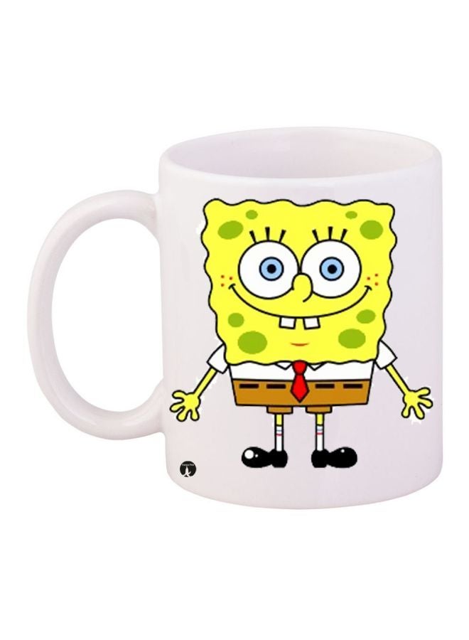 BP SpongeBob Printed Coffee Mug White/Yellow/Brown