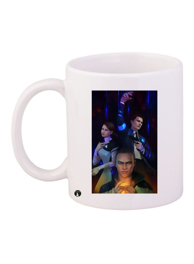 BP Cartoon Printed Coffee Mug White/Black/Yellow