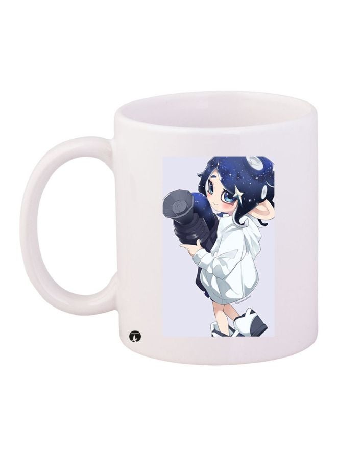BP Anime Girl Printed Coffee Mug White/Grey/Blue