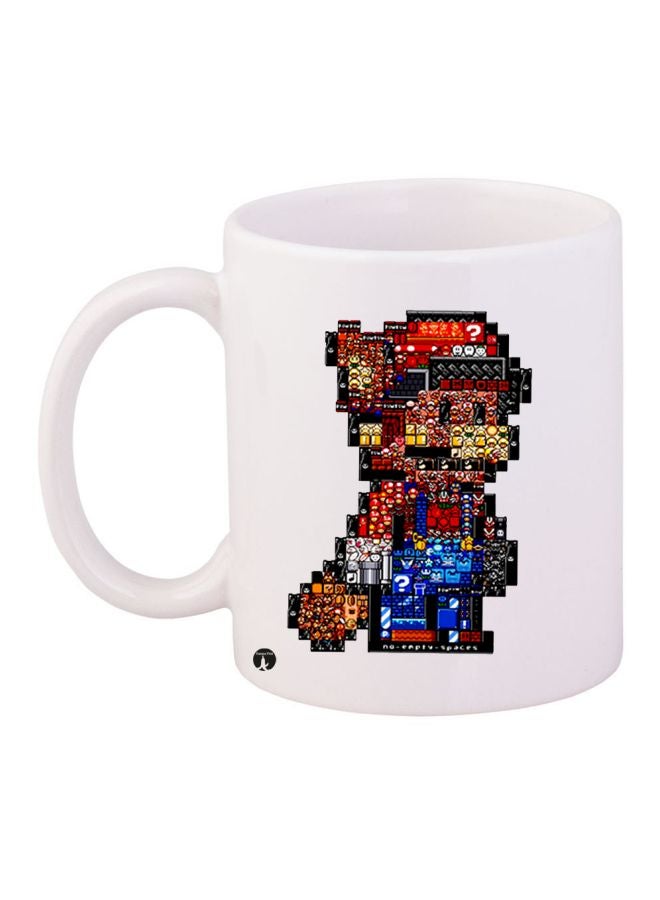 Mario Printed Coffee Mug White/Red/Blue